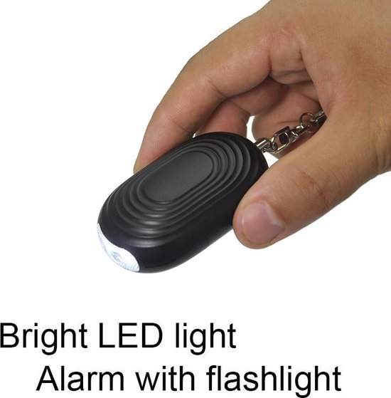 Persoonlijk alarm - 130 DB - zelfverdediging - LED lamp - LED noodsignaal - Sleutelhanger - 2-in-1 inclusief batterijen!!