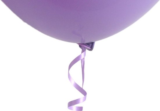 10 stuks snelsluiter ballonnen met lila lint