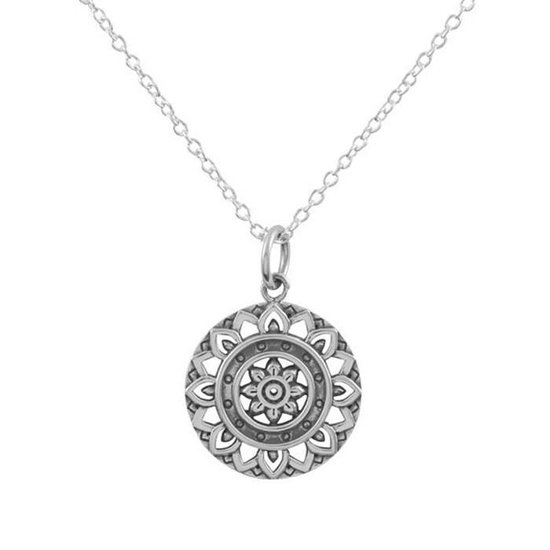 Mandala sun ketting - 925 zilver | bol.com