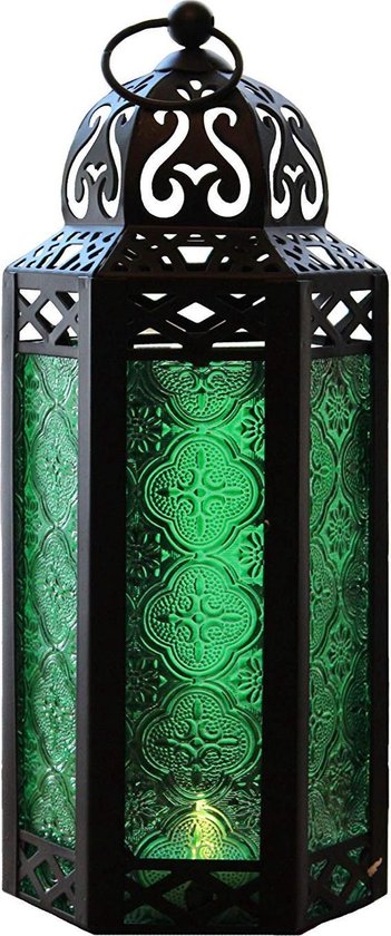 Genre Voorwaarden peddelen Staizo® - Groene Glas Arabische Lantaarn - Ideaal voor veranda/patio,  events en feesten | bol.com