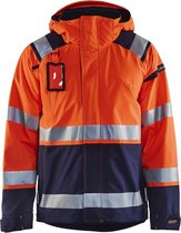 Blåkläder 4987-1987 Shell jack High Vis ongevoerd Oranje/Marineblauw maat XL