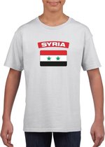 T-shirt met Syrische vlag wit kinderen XL (158-164)