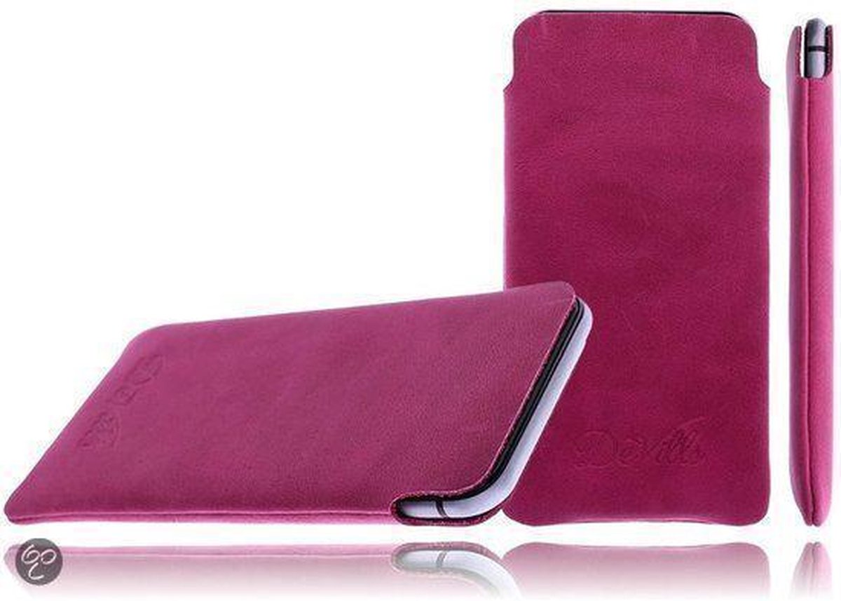 DeVills Apple iPhone 5/ 5S/ 5C Pocket Sleeve Lederen Insteekhoes Pink