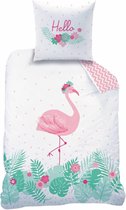 Matt & Rose Flamingo - Dekbedovertrek - Eenpersoons - 140 x 200 cm - Multi