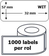 5x Dymo 11354 compatible 1000 labels  / 57 mm x 32 mm / wit / papier