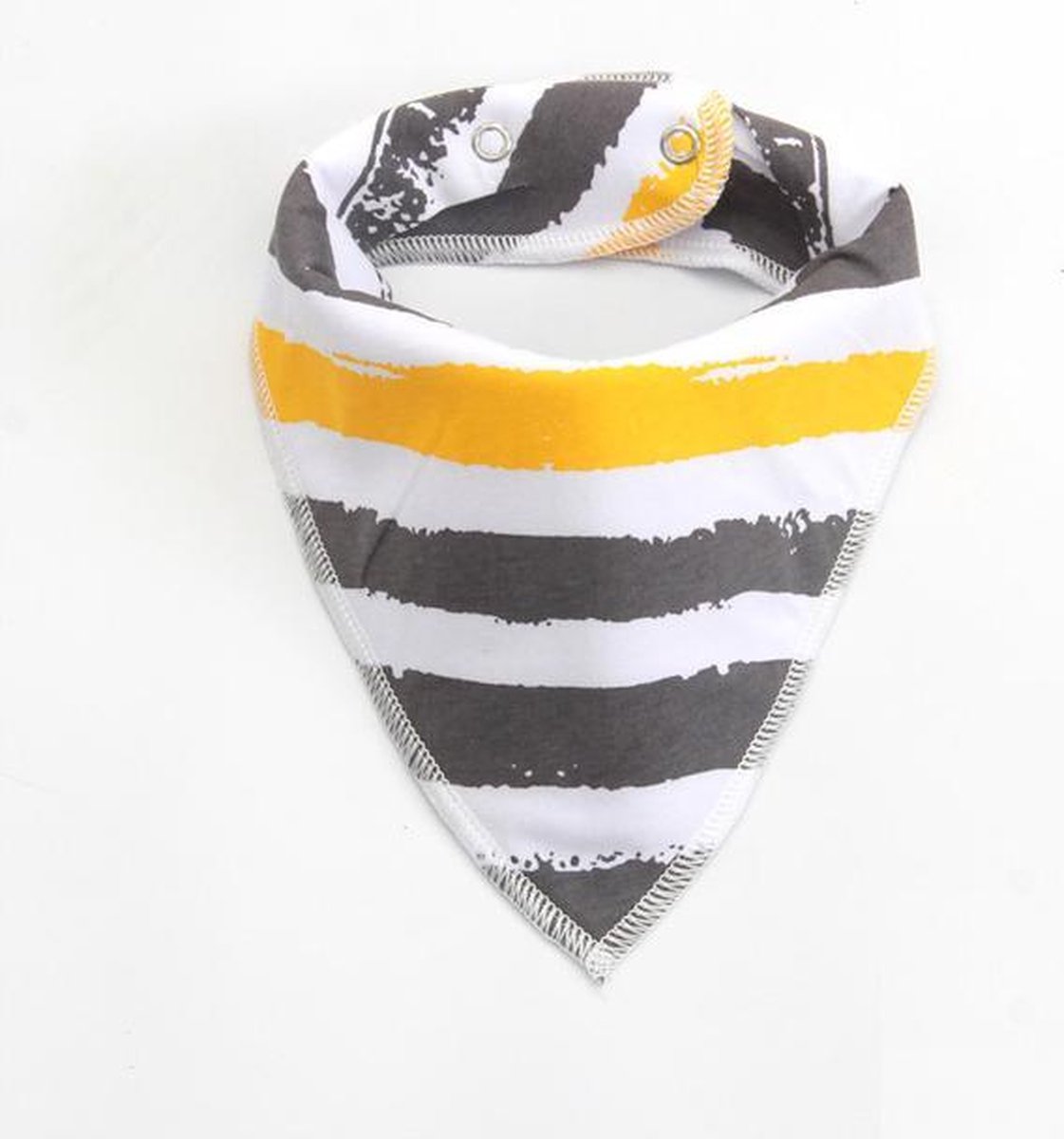 Goedkoopste JillyBee - Slab - Slabbetje - Slabber - Bandana - Gestreept - Grijs - Geel - Okergeel - Wit