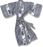 TA-HWA - Japanse Kimono - Dames Yukata -  Geisha Blauwwit- One Size