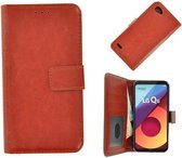 Bruin fashion hoesje wallet bookcase LG Q6