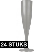 Champagneglazen - Zilver - Kunststof - 24 stuks