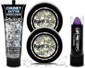 PaintGlow QuatroPack Lipstick Fuchsia + Chunky Glitters Disco Fever