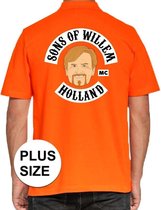 Grote maten Koningsdag poloshirt / polo t-shirt Sons Of Willem Holland MC oranje heren - Koningsdag kleding/ shirts 3XL