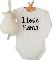 Baby Rompertje tekst | I love mama | Lange mouw | wit zwart | maat 50/56 verjaardag vrouw cadeau voor mama - kraamcadeau moeder - kraamgeschenk geboorte