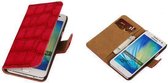 Rose Croco Samsung Galaxy A3 Hoesje Book/Wallet Case/Cover