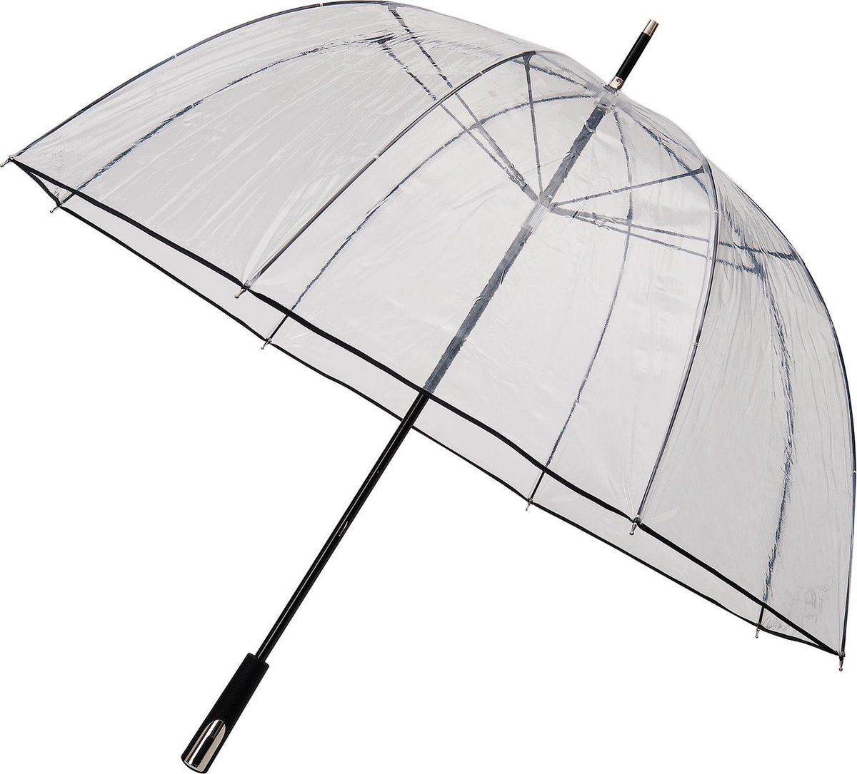 Impliva - Koepelparaplu - Ø 111 cm - Transparant Zwart