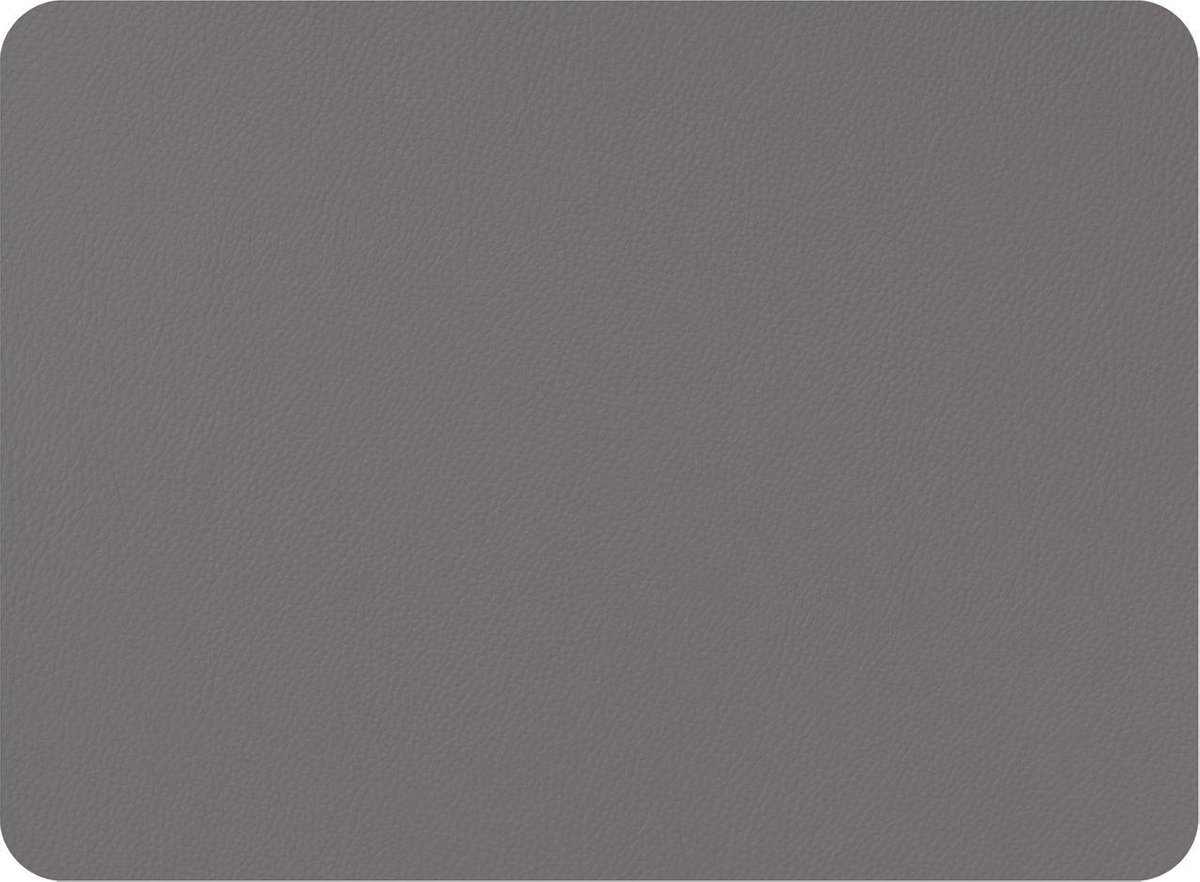 Mesapiu Placemats lederlook - Grey - rechthoek - set van 6