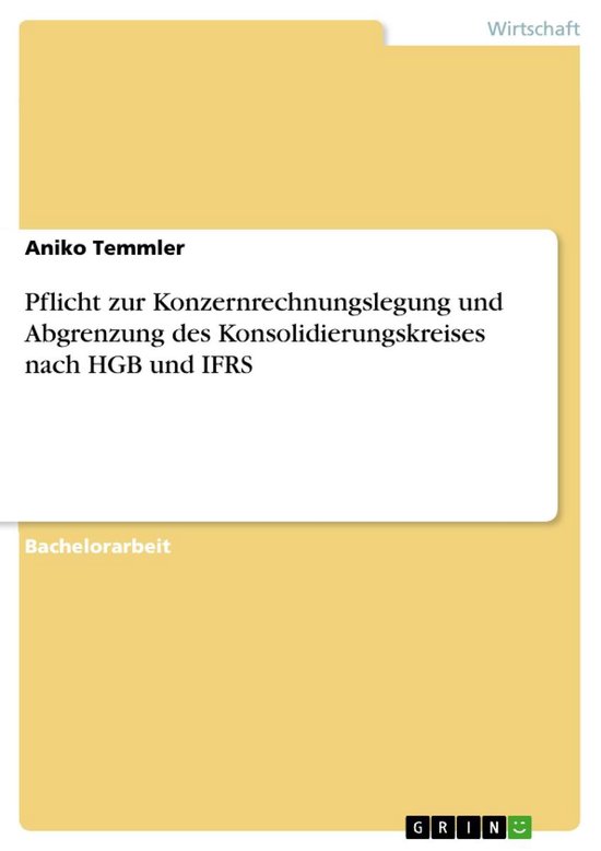 Pflicht zur Konzernrechnungslegung und Abgrenzung des Konsol ... - cover
