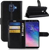 Samsung Galaxy A6 (2018) - Flip hoes, cover, case - PU leder - TPU - Zwart
