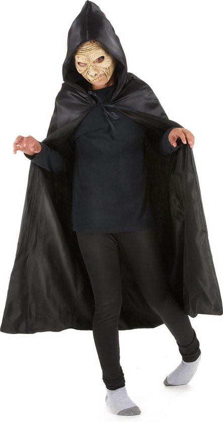Soms soms oosten geluk Zwarte cape met capuchon voor kinderen Halloween - Verkleedattribuut - One  size" | bol.com