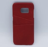 Voor Samsung S7 – kunstlederen back cover / wallet rood