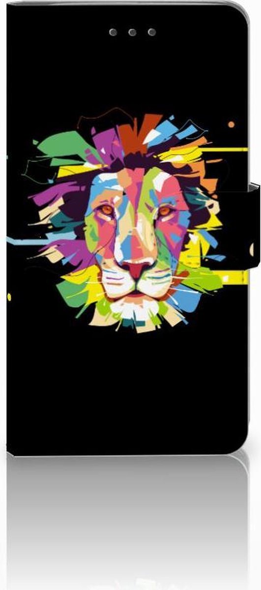 Book Case voor Samsung Galaxy J7 2016 Leuk Hoesje Lion Color