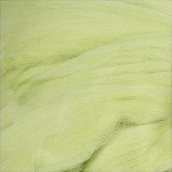 Merino wol, 21 micron, lime green, 100 gr - Creotime