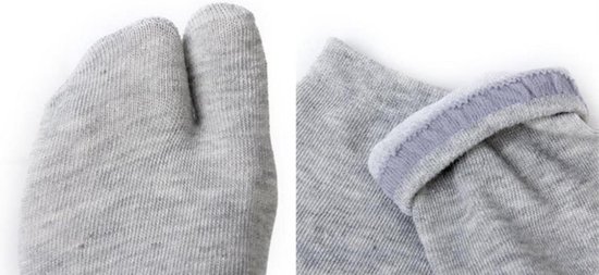Sjah wit long Hiden | Japanse Sokken - Tabi - Teen sokken - Unisex - Maat One size |  Grijs | bol.com