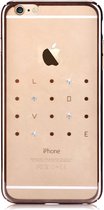 Devia - iPhone 6 / 6s Hoesje - Back Case Love Series Swarovski Goud
