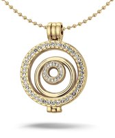 Montebello Ketting Alexandra GZ - Dames - Staal - Messing - Zirkonia - ∅35 mm - Coin - 3-delig - 80 cm