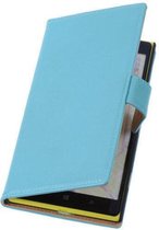 Etui en cuir PU Turquoise Nokia Lumia 1320 Book / Wallet Case / Cover