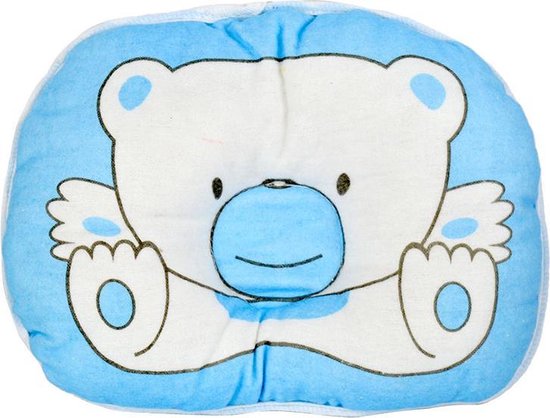 Hoofdkussen - Babykussen - Baby hoofdsteun - Tegen plat achterhoofdje - blauw