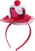 Roze cupcake glitter haarband voor volwassenen - Verkleedattribuut