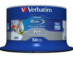 Verbatim 43812 Blu-ray BD-R SL disc 25 GB 50 stuk(s) Spindel Bedrukbaar