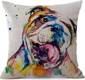 Kussenhoes - Engelse Bulldog - Woondecoratie - Hoes voor kussen - 45 x 45 cm