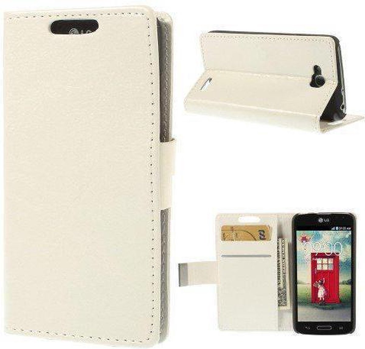 Book Case hoesje Wallet Geschikt voor: LG F70 wit