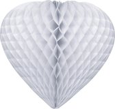 Honeycomb hart Wit 25 cm