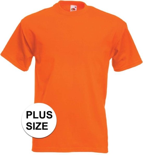Grote maten basic oranje t-shirt voor heren - voordelige katoenen shirts 3XL (46/58)