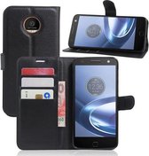 Lychee cover wallet case hoesje Motorola Moto Z zwart