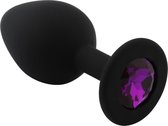 Banoch - Buttplug Penumbra Deep Purple Small - Siliconen buttplug Zwart - kristal - Paars