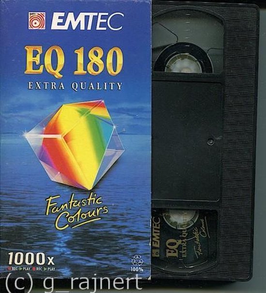 VHS Vierge Neuve Cassette Vidéo EMTEC EQ300 5 Heures - Réenregistrable Jusqu'à 1000 Fois - Qualité Extra VHS Les Plus Recherchés