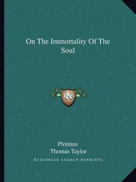 Boekomslag met de titel 'On The Immortality Of The Soul'.