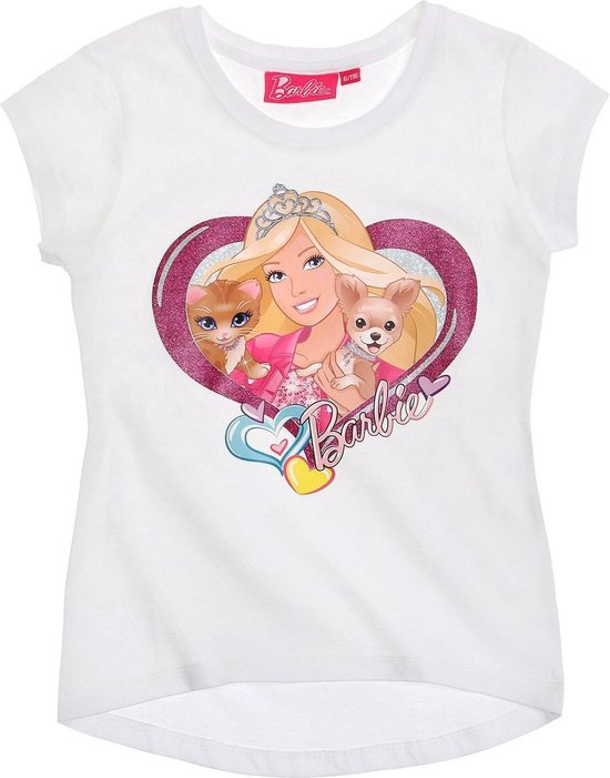 Barbie T-Shirt Met Korte Mouw - Wit - Maat 116 | bol.com