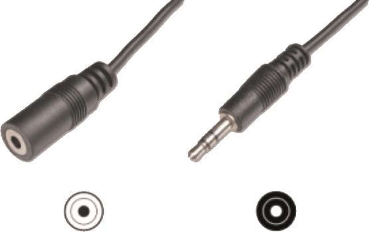 goobay 3,5 mm Jack Verlengkabel, 3 m Zwart, Stereo