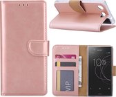 Xssive Hoesje voor Sony Xperia XZ1 Compact Book Case - geschikt voor 3 pasjes - Rose Goud