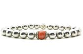 Beaddhism - Armband - Hematiet (RVS Steel colored) - Rojo 1 - 8 mm - 18 cm