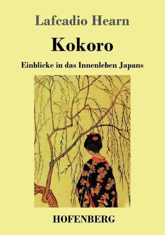 Livre "Kokoro" de Lafcadio Hearn. Une femme en kimono regarde un arbre en fleurs.