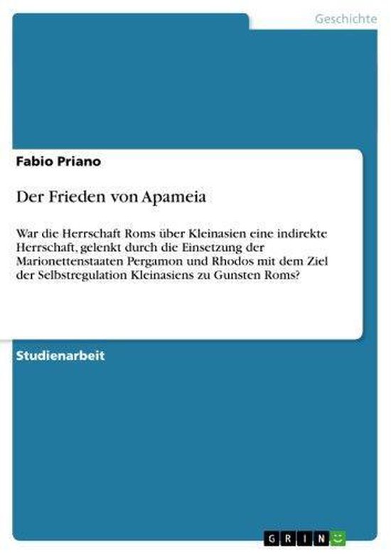 Boek cover Der Frieden von Apameia van Fabio Priano