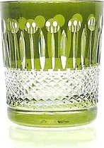 Kristallen whiskeyglazen  - Whiskyglas CHRISTINE - olive green - set van 2 glazen - gekleurd kristal