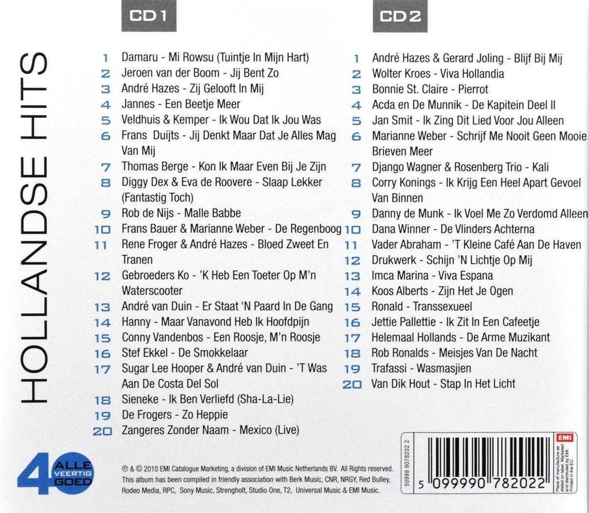 gewelddadig Profeet Tektonisch Alle 40 Goed - Hollandse Hits, various artists | CD (album) | Muziek |  bol.com