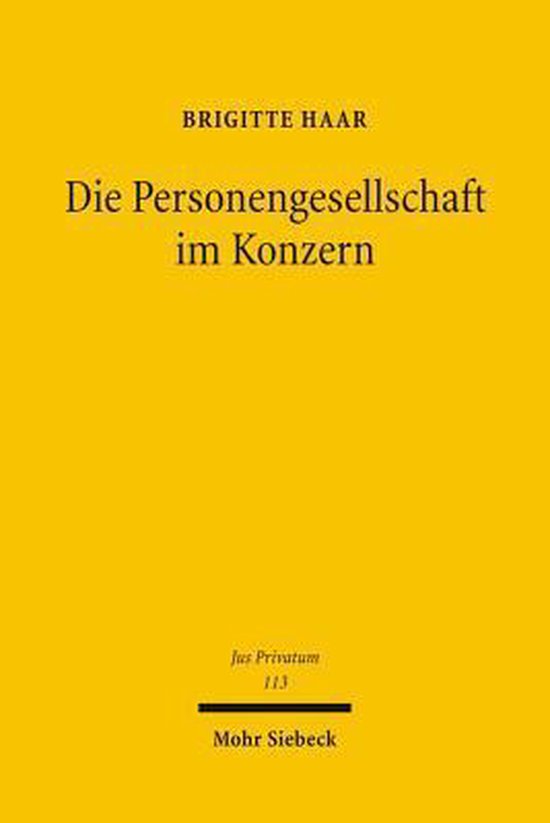 Jus Privatum- Die Personengesellschaft im Konzern - cover