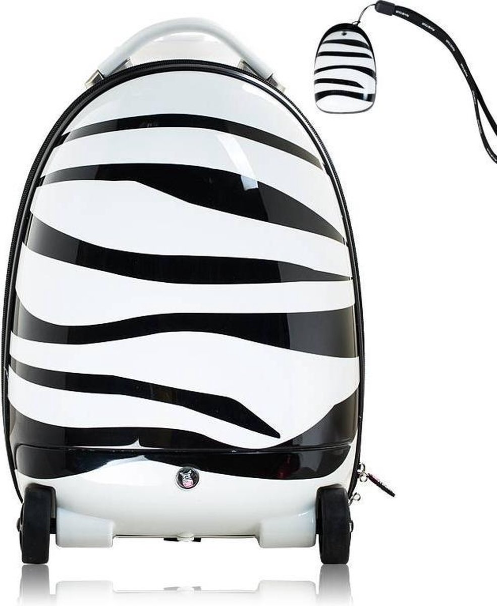 Handbagage koffertje voor kinderen met afstandsbediening - Zebraprint